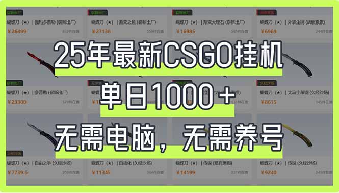 （14178期）25年最新CSGO挂机系统，单日1000+，无需电脑，无需养号，0基础可上手-数梦链网络