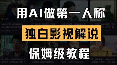 用AI做第一人称独白影视解说，手把手教学，保姆级教程-数梦链网络