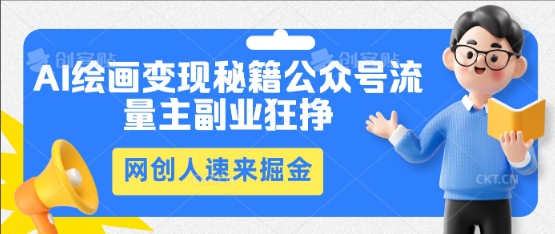 AI绘画变现秘籍：公众号流量主副业狂挣，网创人速来掘金-数梦链网络