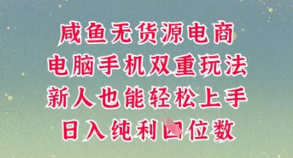 咸鱼无货源电商，多种运营方式，带你从零到一拿结果，可做代运营，也可软件一键发布【揭秘】-数梦链网络