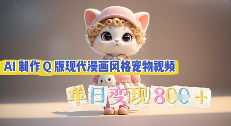 AI制作Q版现代漫画风格宠物视频，单日变现几张-数梦链网络