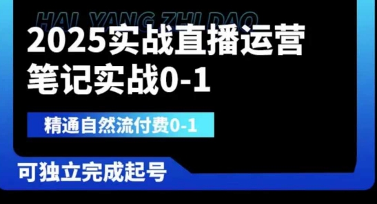 2025实战直播运营0-1，精通自然流付费0-1，可独立完成起号-数梦链网络
